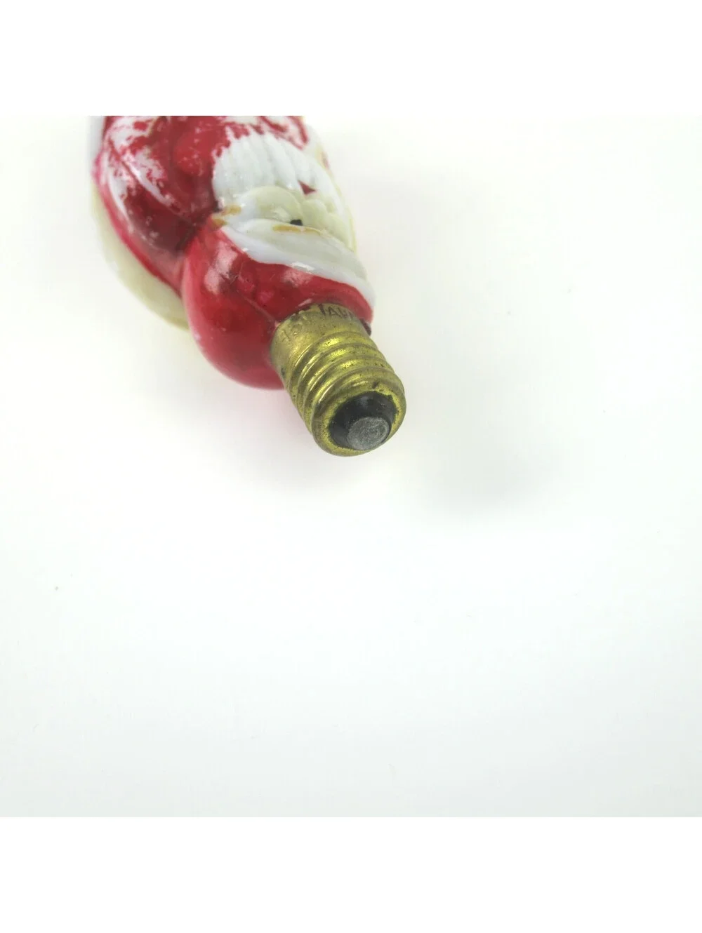 Vintage Santa Claus Milk Glass Light Bulb C6 Christmas Figural Toy Sack Japan